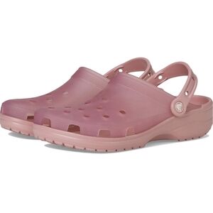 BNWT Crocs Classic Frosted Clog Pink M 6 W 8 Rosette Translucent 210928-6XX